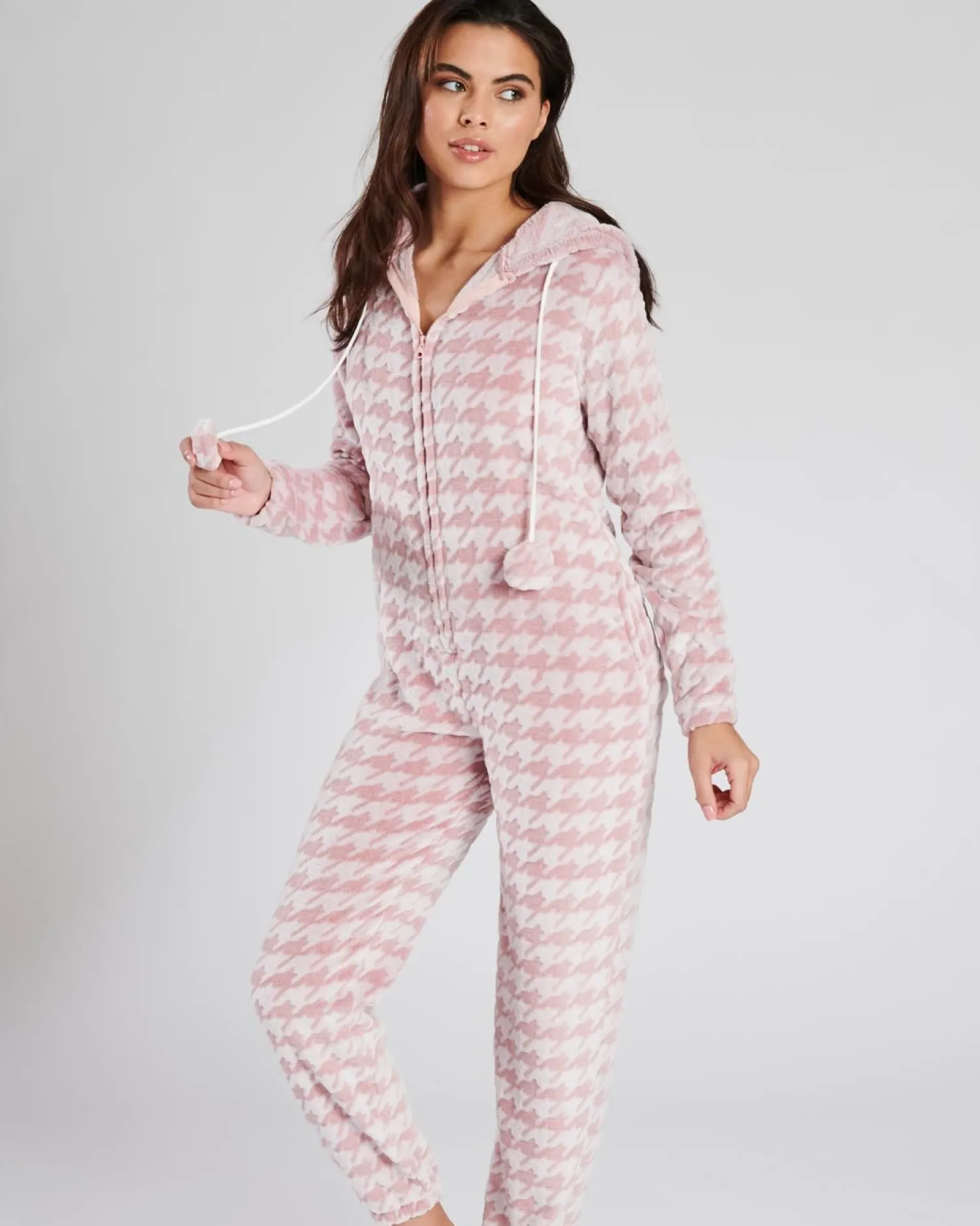 loungeable_pink_houndstoo_4.webp Loungeable Onesies | Pink Houndstooth Onesie