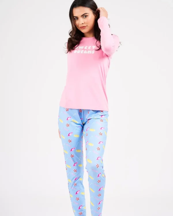 Loungeable Pyjamas | Pink Sweet Dreams Long Pyjamas