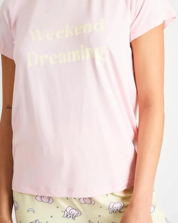 Loungeable Pyjamas | Pink Weekend Dreaming Long Pyjamas