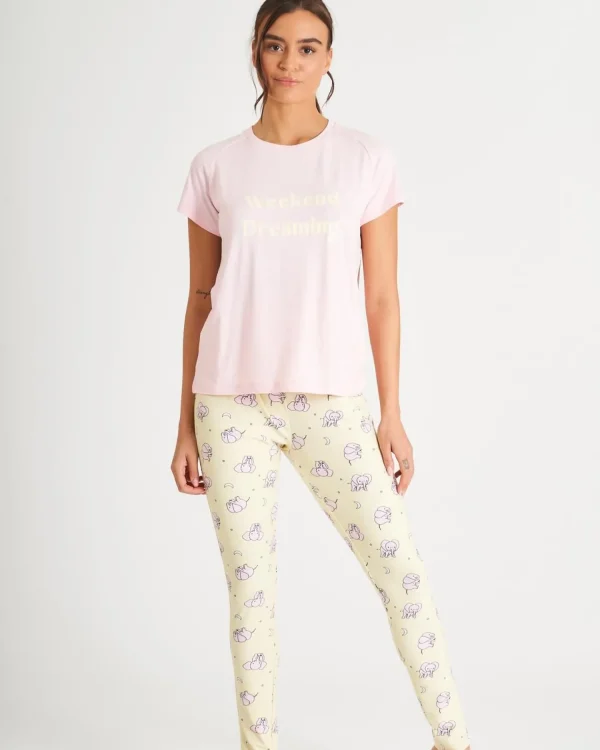 Loungeable Pyjamas | Pink Weekend Dreaming Long Pyjamas