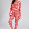 Loungeable Pyjamas | Red Fairisle Print Christmas Pyjamas