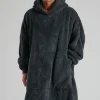 Men Loungeable Sherpa Snuggle Oversized Hoodie - Dark Grey