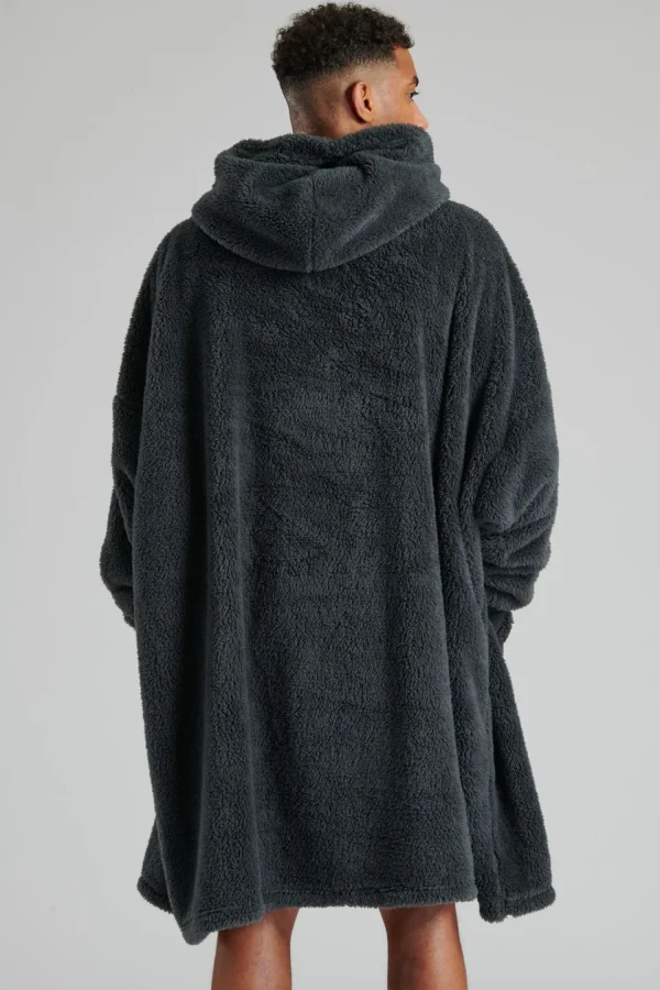 Men Loungeable Sherpa Snuggle Oversized Hoodie - Dark Grey