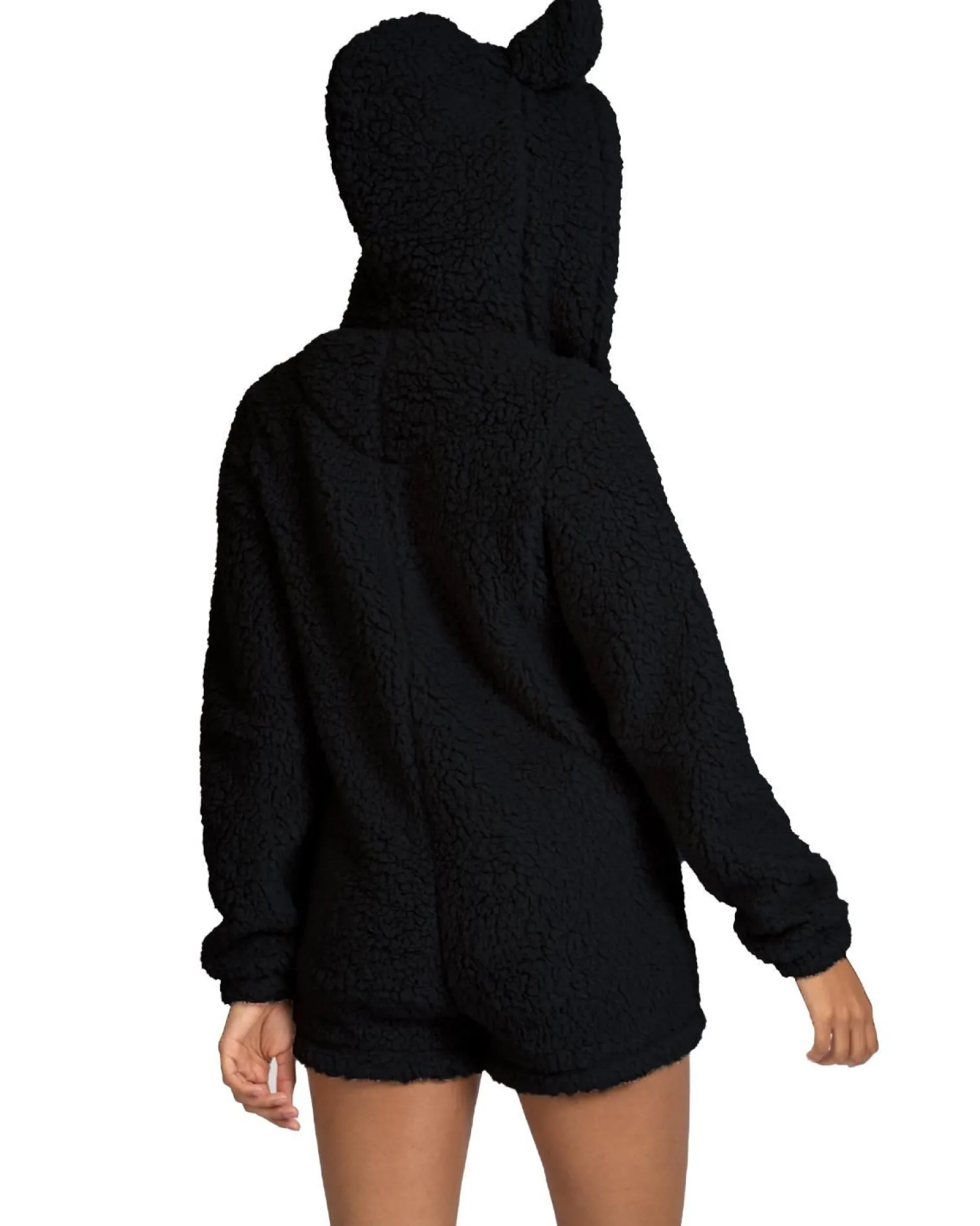 loungeable_sherpa_teddy_r_0.webp Loungeable Onesies | Sherpa Teddy Romper - Black