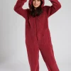 Loungeable Onesies | Teddy Sherpa Onesie - Burgundy