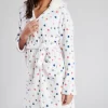 Loungeable Dressing Gowns | White Star Print Dressing Gown