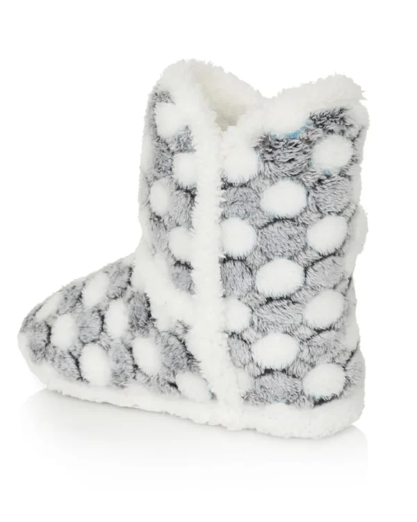 Loungeable Slippers | Womens Spotted Bootie Slippers