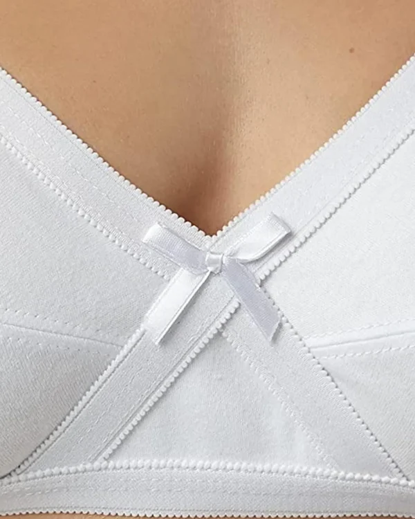 Marlon Bras | Cotton Cross Front Wireless Comfort Bra - White