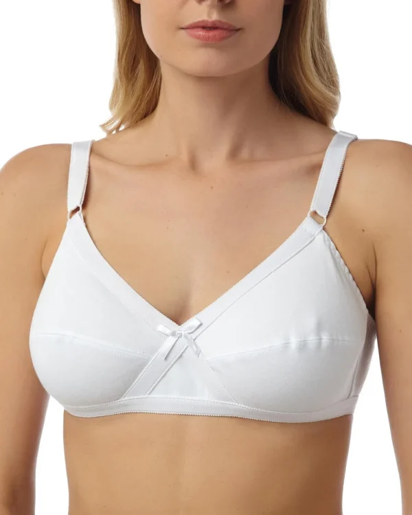 Marlon Bras | Cotton Cross Front Wireless Comfort Bra - White