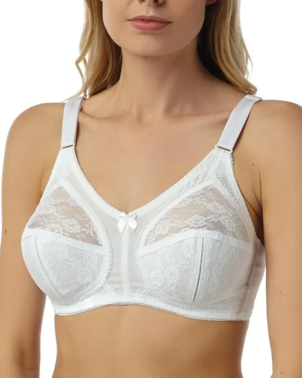 Marlon Bras | Lace Firm Control Wireless Bra - White