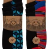 Men PandaStick Mens 6 Pack Bamboo Socks - Patterned Footbed