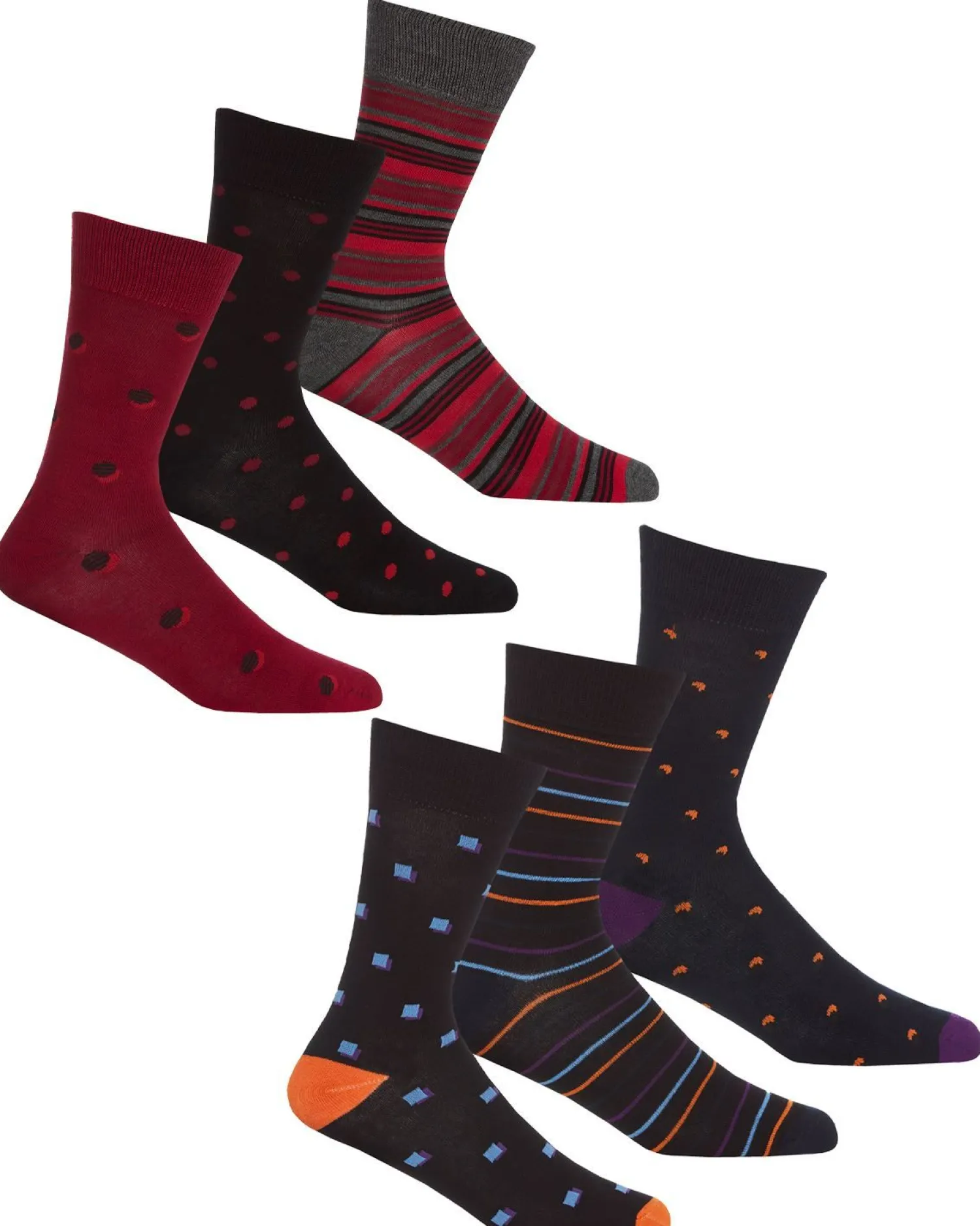 mens__pack_bamboo_socks___1-1.webp Men PandaStick Mens 6 Pack Bamboo Socks - Spot/Stripe Mix