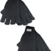 Men * Mens 2 Pack Black Knitted Thinsulate Fingerless Gloves