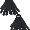 Men * Mens 2 Pack Black Knitted Thinsulate Gloves