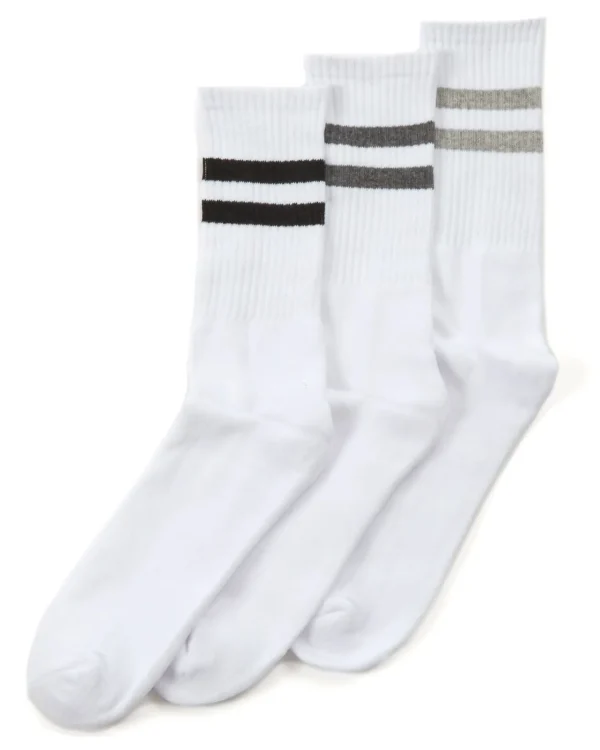 Men Street Essentials Mens 6 Pack White Ribbed Sport Socks