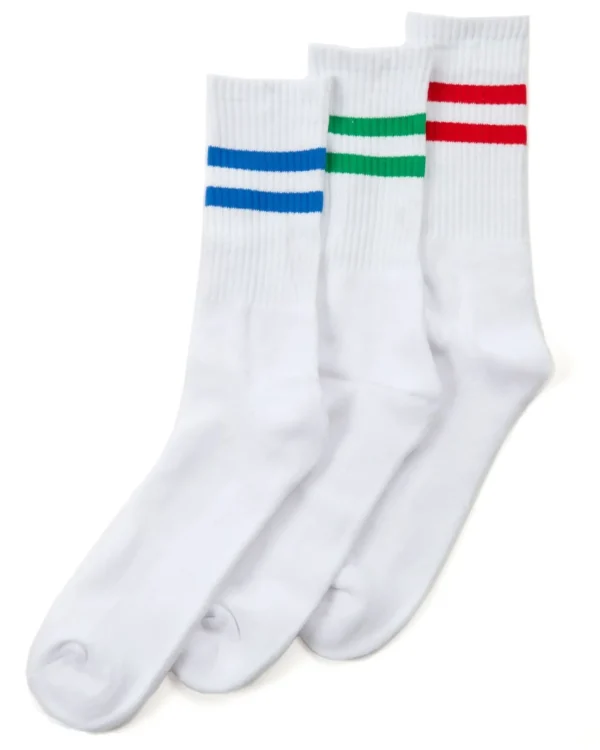 Men Street Essentials Mens 6 Pack White Ribbed Sport Socks