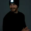 Men Storm Ridge Mens Led Light Beanie Hat - Black