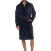 Men * Mens Long Sleeve Plush Robe - Blue