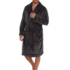 Men * Mens Long Sleeve Plush Robe - Grey