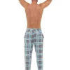 Men Foxbury Microfleece Check Lounge Pants - Navy