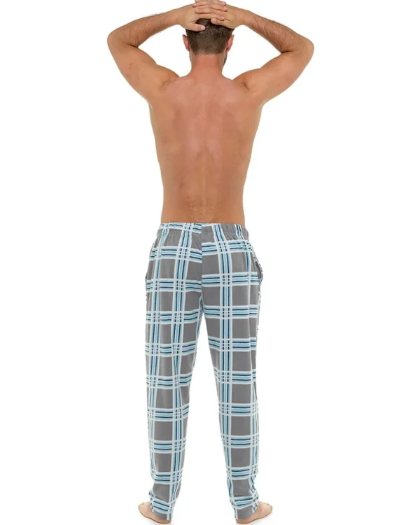 Men Foxbury Microfleece Check Lounge Pants - Navy
