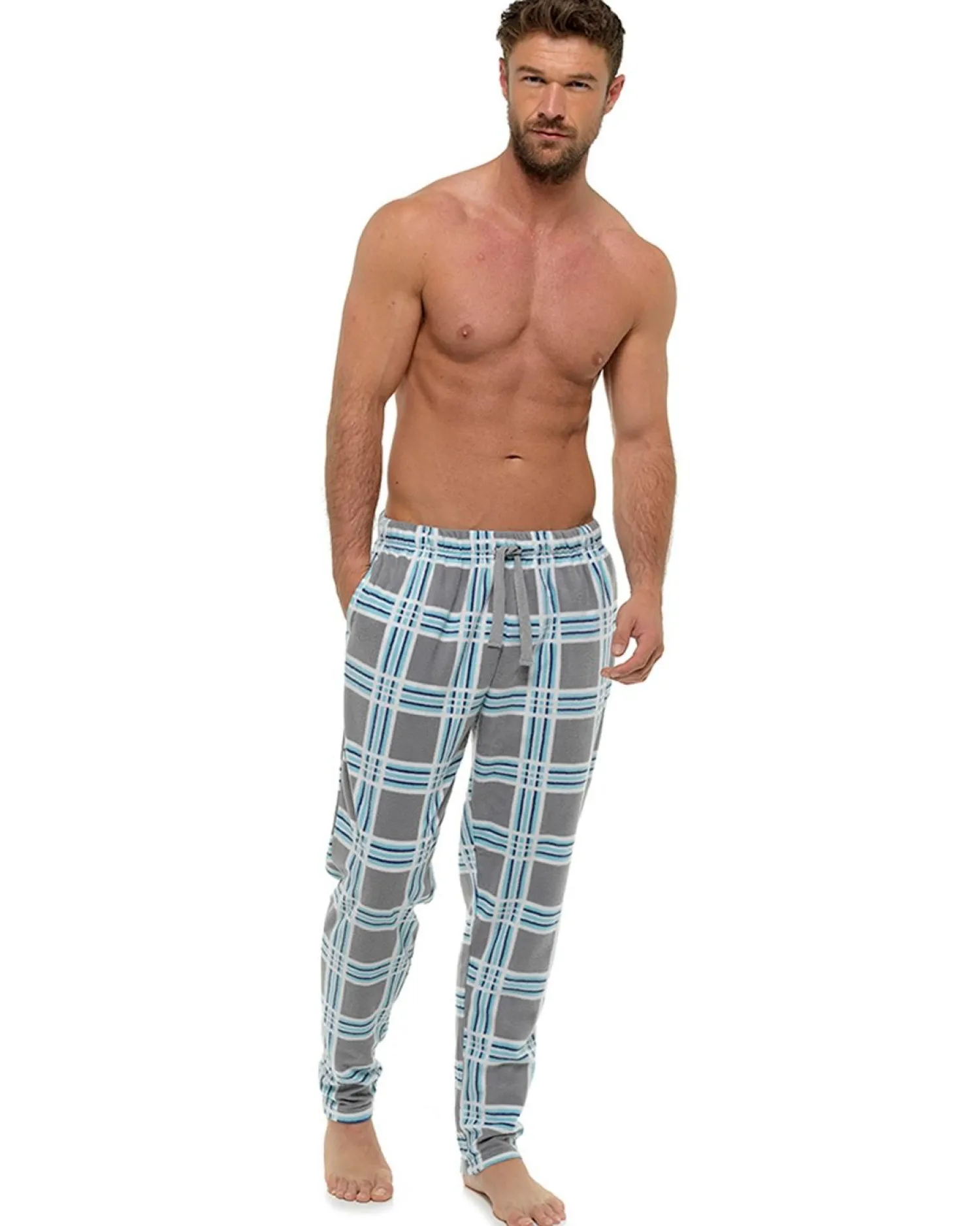 microfleece_check_lounge__1.webp Men Foxbury Microfleece Check Lounge Pants - Navy