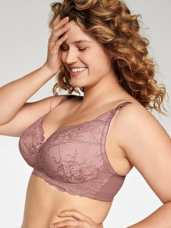 Naturana Bras | Lace Drop Cup Nursing Bra - Mauve
