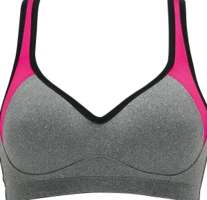 Naturana Bras | Padded Sports Bra - Grey/Pink