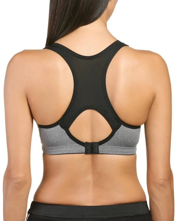 Naturana Bras | Padded Sports Bra - Grey/Black