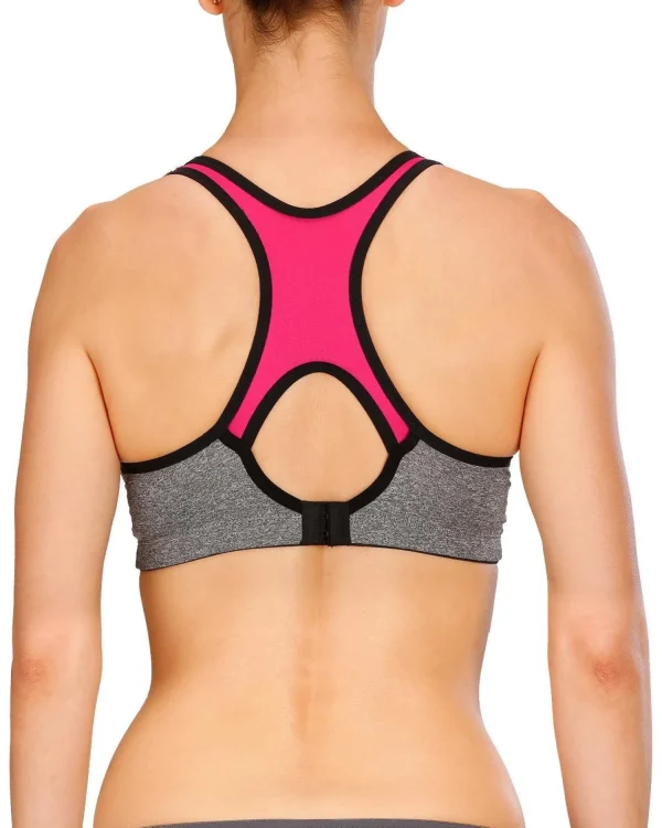 Naturana Bras | Padded Sports Bra - Grey/Pink