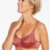 Naturana Bras | Satin & Lace Underwired Bra - Sun Kissed