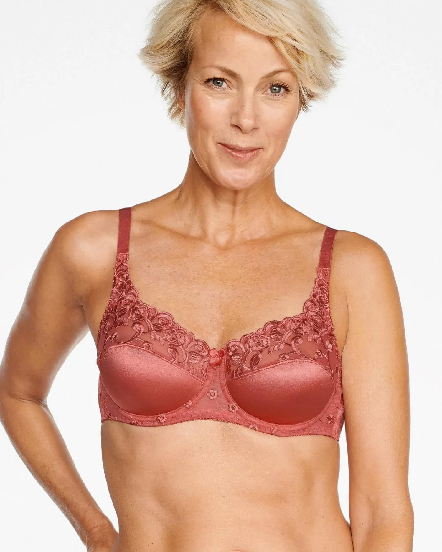 naturana_satin__lace_unde_1.webp Naturana Bras | Satin & Lace Underwired Bra - Sun Kissed