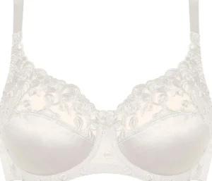 Naturana Bras | Satin & Lace Underwired Bra - Ivory