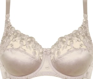 Naturana Bras | Satin & Lace Underwired Bra - Light Beige
