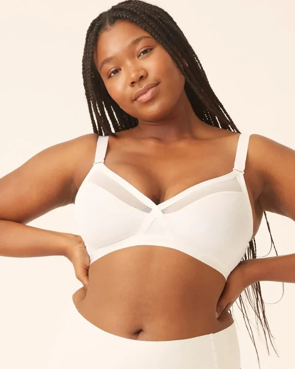 Naturana Bras | Wireless Full Cup Bra - White