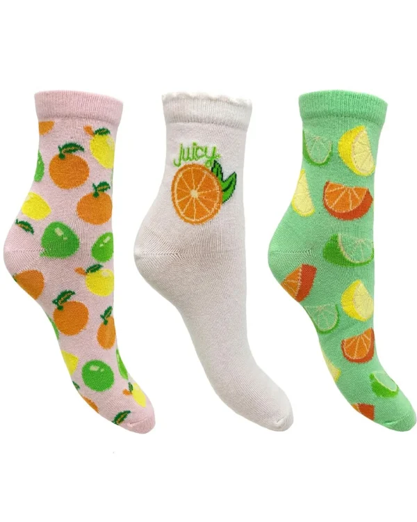 Nice Socks Socks | Womens 3 Pack Citrus Fruit Socks