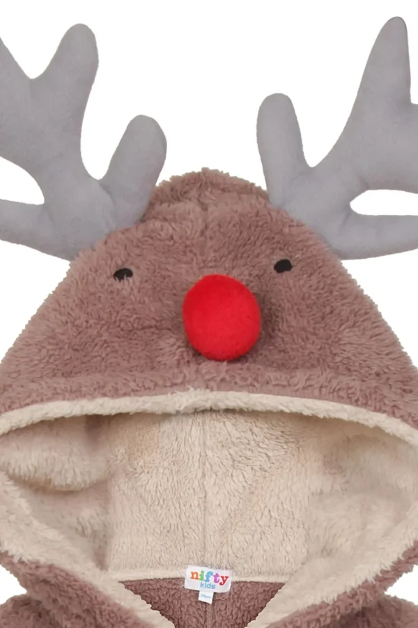 Kids Nifty Kids Brown Reindeer Onesie