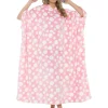 * Loungewear | Oversized Long Hooded Blanket Poncho - Pink Spot