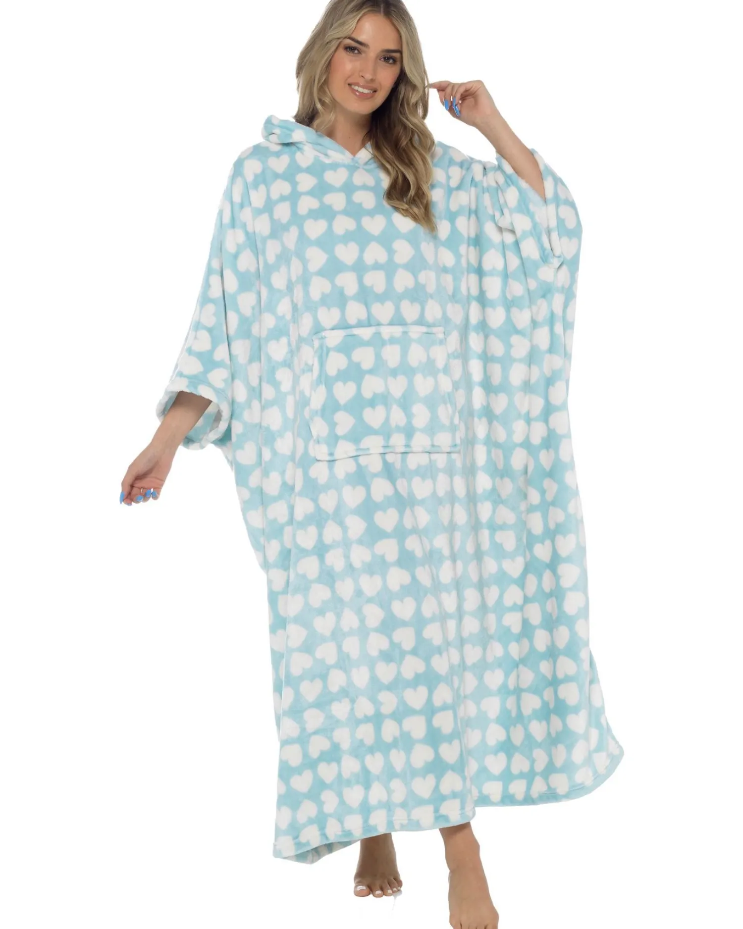 oversized_long_hooded_b_0.webp * Loungewear | Oversized Long Hooded Blanket Poncho - Blue Heart