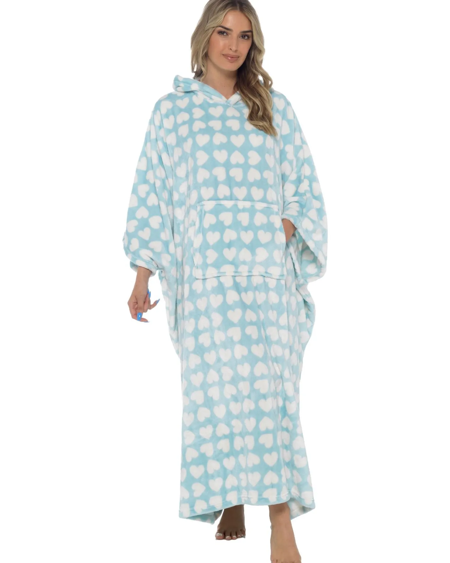 oversized_long_hooded_b_1.webp * Loungewear | Oversized Long Hooded Blanket Poncho - Blue Heart