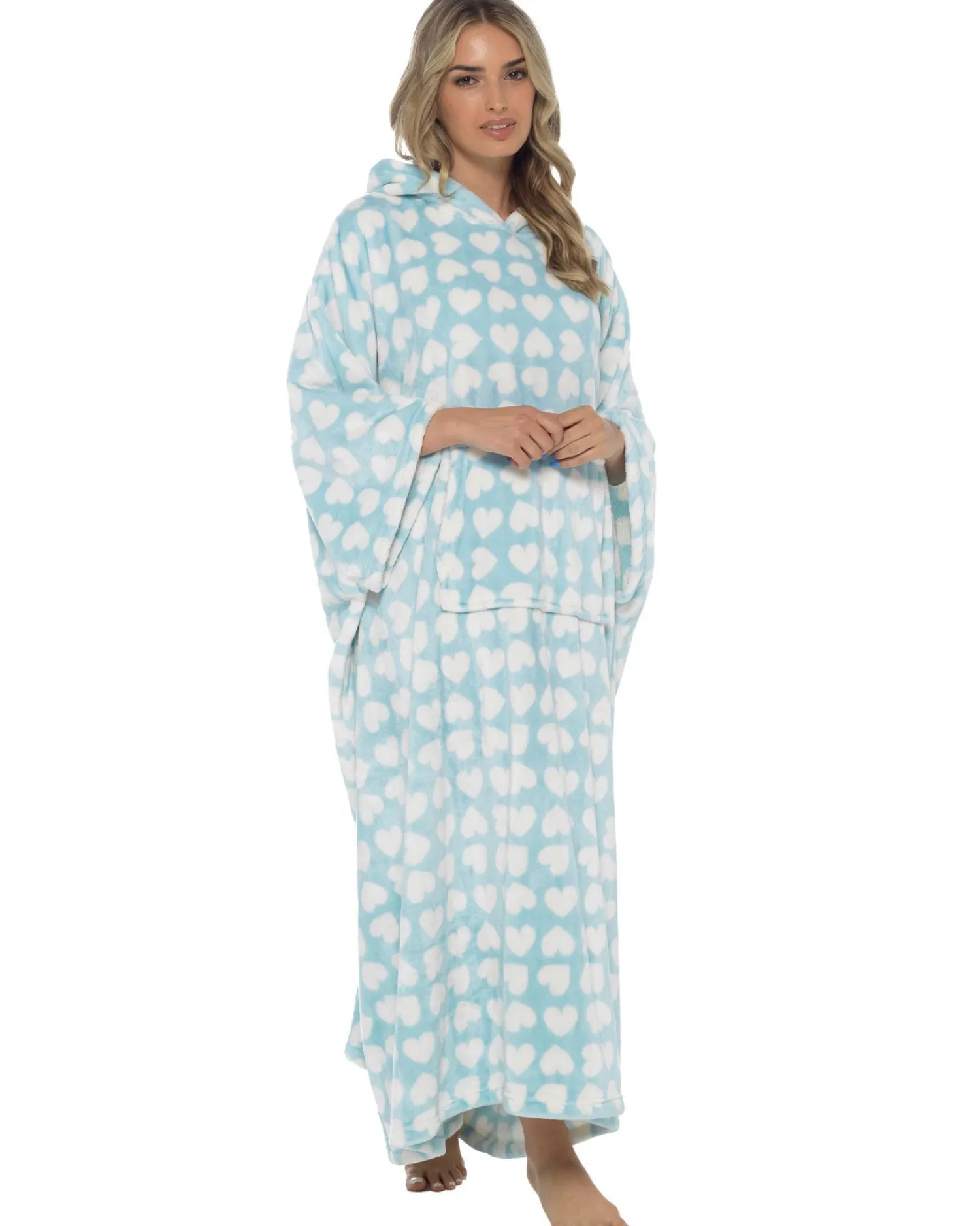 oversized_long_hooded_b_2.webp * Loungewear | Oversized Long Hooded Blanket Poncho - Blue Heart