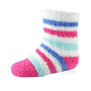 Kids Snuggle Shop 4 Pairs Baby Girls Pink Stripe Cosy Socks