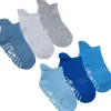 Kids Tick Tock 6 Pairs Baby Terry Socks - Blue/Grey