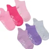 Kids Tick Tock 6 Pairs Baby Terry Socks - Pink/Purple