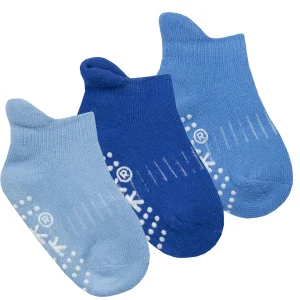 Kids Tick Tock 6 Pairs Baby Terry Socks - Blue/Grey