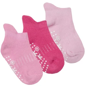 Kids Tick Tock 6 Pairs Baby Terry Socks - Pink/Purple