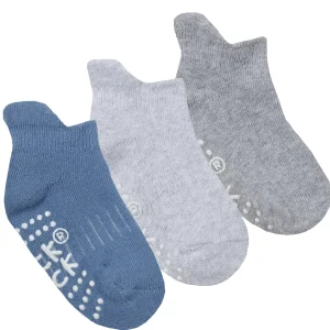 Kids Tick Tock 6 Pairs Baby Terry Socks - Blue/Grey