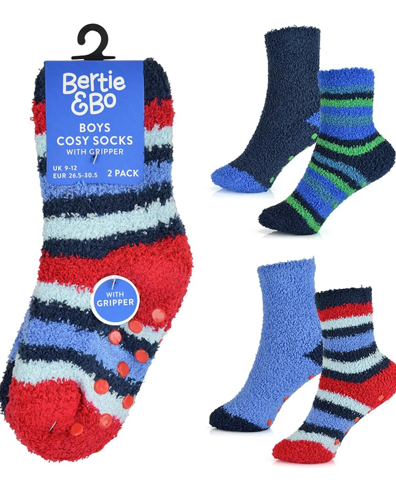 pairs_boys_blue_stripe_c_1.webp Kids Bertie & Bo 4 Pairs Boys Blue Stripe Cosy Socks