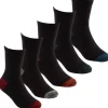 Kids * 5 Pairs Boys Marl Heel & Toe Socks - Dark Mix