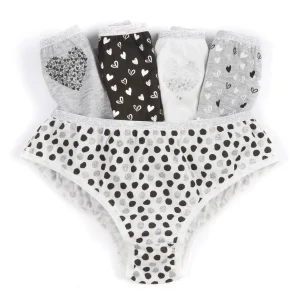 Kids 4Kidz 5 Pairs Girls Black Heart Cotton Knickers